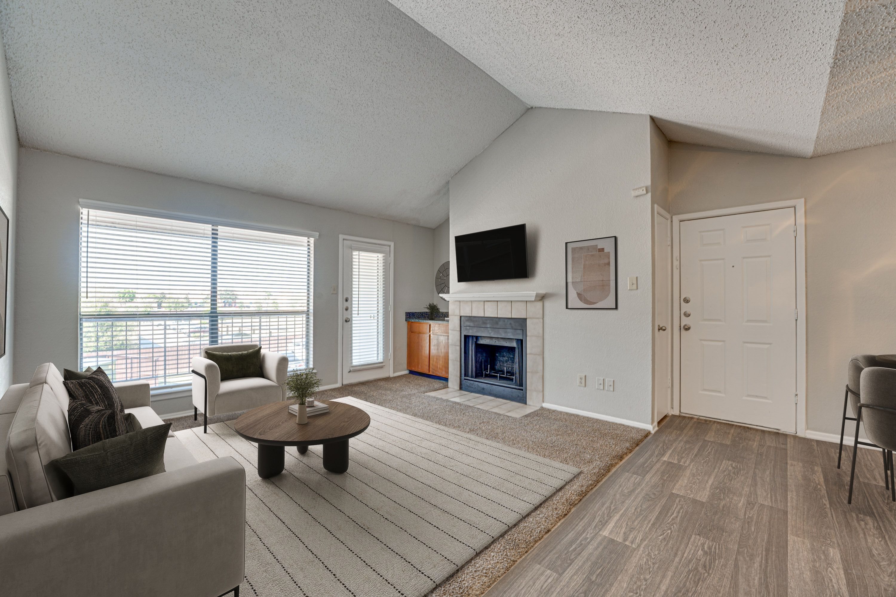 Bright Living Room at Bardin Oaks Apartments, Texas